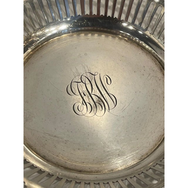 19th Century Sterling Silver Salver with Reticulated Border, 19th Century For Sale - Image 5 of 8