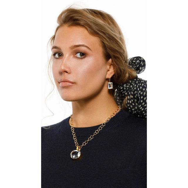 Contemporary Emerald Cut Sterling Silver Earrings For Sale - Image 3 of 3