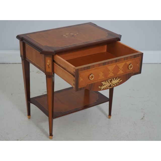 Italian Colombo Mobili Italian Inlaid 1 Drawer Nightstand For Sale - Image 3 of 18