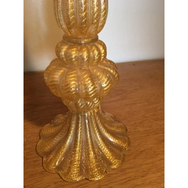 Gold Murano Lamps by Barovier - a Pair For Sale - Image 10 of 13