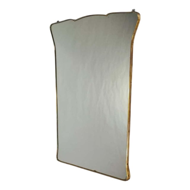 Large Vintage Italian Brass Mirror by Gio Ponti, 1950s For Sale