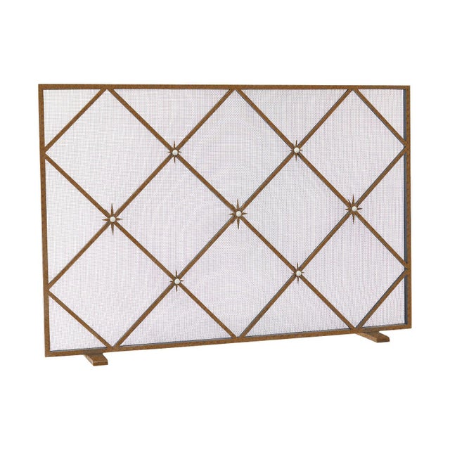 Contemporary Tobacco Celeste Fireplace Screen Iron For Sale - Image 3 of 11