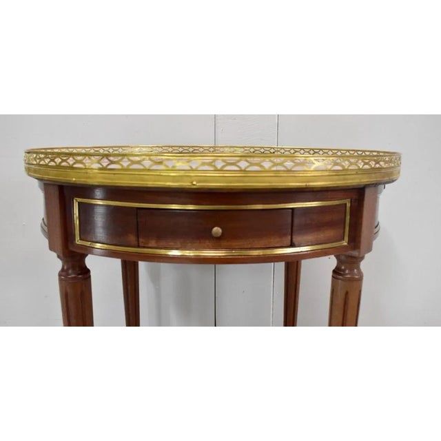 Antique Louis XVI Mahogany Bouillotte Side Table For Sale - Image 9 of 18