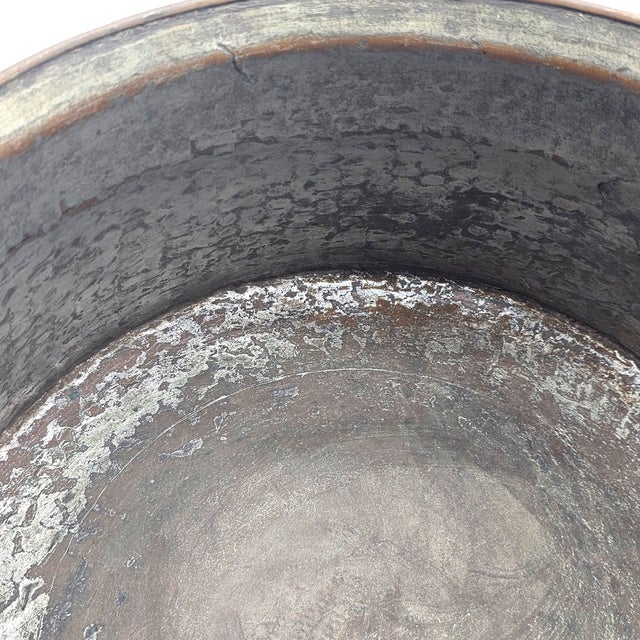 Copper Antique Hand Hammered Copper Jam Pot Basin, French Country Farmhouse, 14.5" For Sale - Image 8 of 9