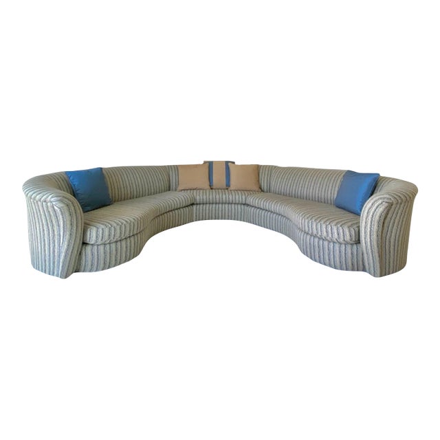 Monumental Modern Upholstered Sectional Sofa | in the Style of Milo Baughman For Sale