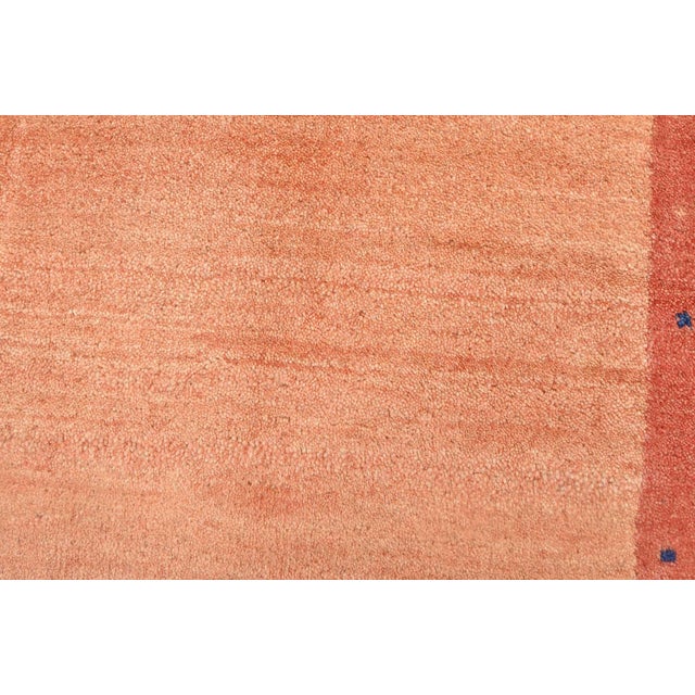 2020s Gabbeh Rug 2’5” X 4’5” Orange Wool Contemporary Hand-Knotted Carpet For Sale - Image 5 of 13