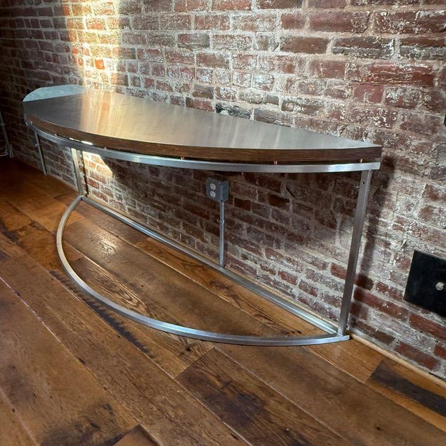 2010s Custom Long Cantilevered Demilune Console For Sale - Image 5 of 5