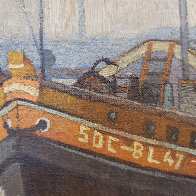 Gerard Beutner, Boats Moored on the Shore, 1920s, Oil on Canvas, Framed For Sale - Image 7 of 18