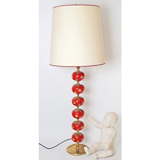 Swedish Modern Red Floor Lamp from Stilarmatur Tranås, 1960s, in Good conditions. Designed 1960 to 1969 This piece is...