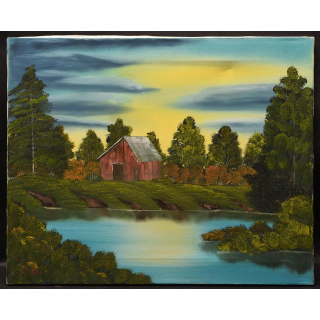 American 1970s Tranquil Evening, Oil on Canvas For Sale - Image 3 of 3