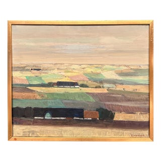 E. Hanson, Landscape, 1950s, Oil on Canvas, Framed For Sale