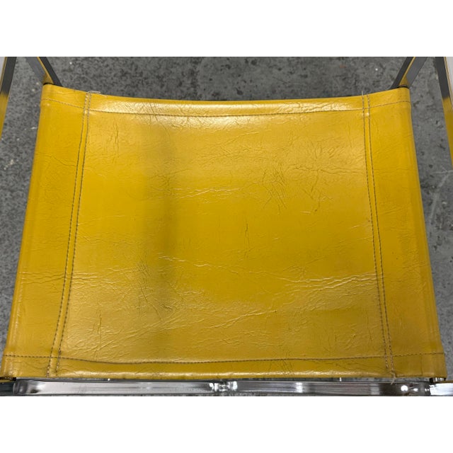 Yellow Director Style Yellow Armchair, Vintage For Sale - Image 8 of 12