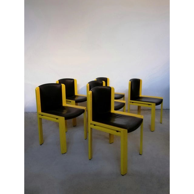 Six chairs datable around the years "70 produced by wells and designed by the Italian designer visionary, twice winner of...