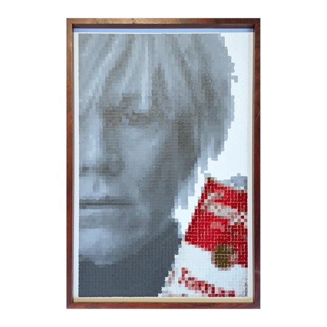 Contemporary Francisco Vital "Andy Warhol with Campbell's Can" Contemporary Pixelated Figure Painting, 2022 For Sale - Image 3 of 10