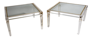 Square Acrylic Glass Coffee Tables from Fabianart, Rome, Italy, Late 20th Century, Set of 2