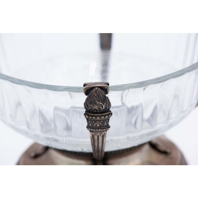 Fruit Bowl in Cut Glass Resting on Silver Structure For Sale - Image 4 of 6