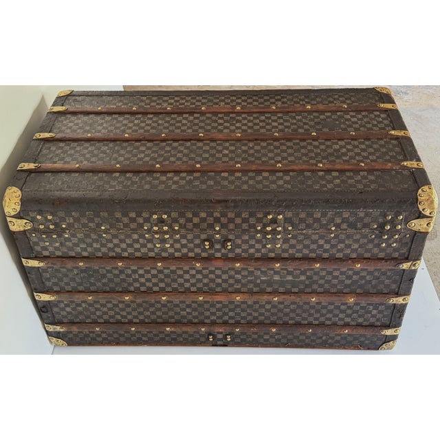 Rare Early Louis Vuitton Damier Steamer Trunk with Ballantine Family Provenance For Sale - Image 15 of 18