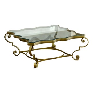 Portuguese Coffee Table with Metal Frame For Sale
