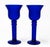 Beautiful pair of cobalt blue hand-blown glass candlesticks with a graceful, sculptural silhouette and rich saturated...