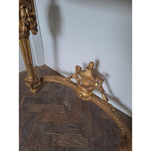 Antique French Giltwood Console Table with Marble, 1860 For Sale - Image 3 of 7