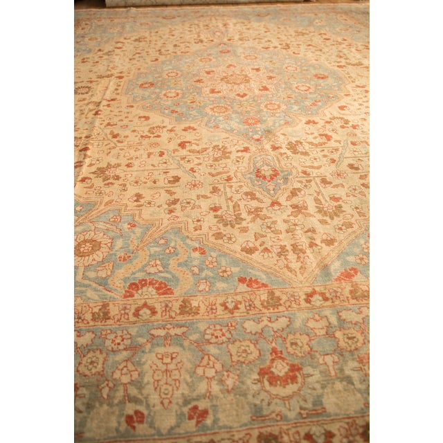 Vintage Distressed Tabriz Square Carpet - 11'8" x 13' For Sale - Image 9 of 11