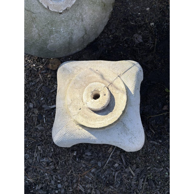 Mid-Century Cast Stone Birdbath For Sale - Image 6 of 7