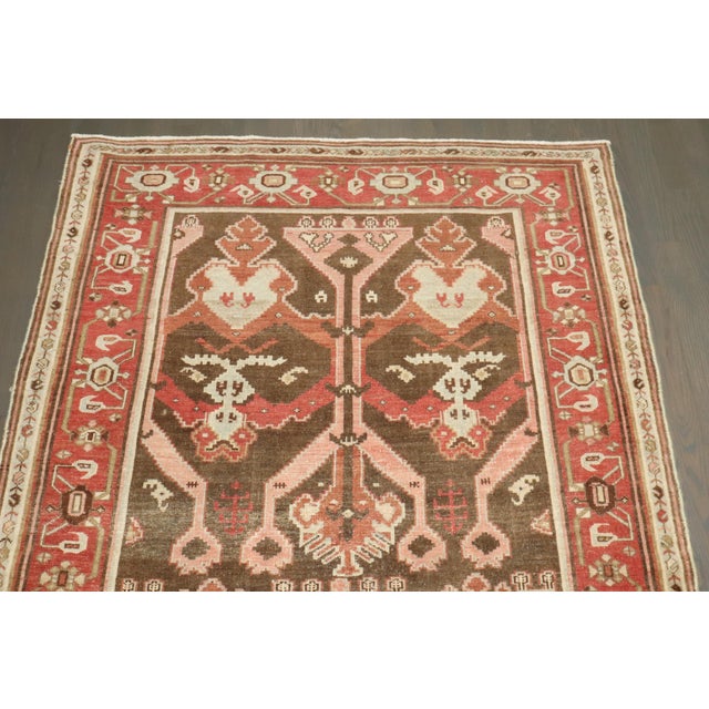 Early 20th Century Zabihi Collection Brown Rust Color Persian Rug - 4'3" x 6'5" For Sale In New York - Image 6 of 8
