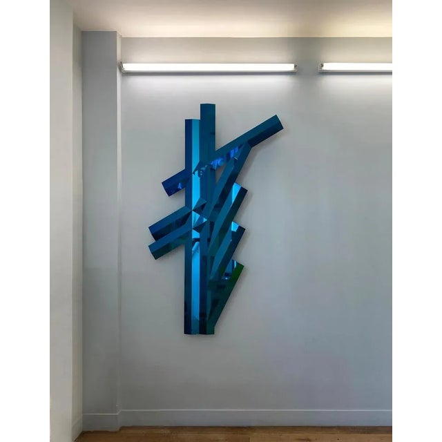 Contemporary Galactica I Blue Mirror Sculpture by SB26 For Sale - Image 3 of 4