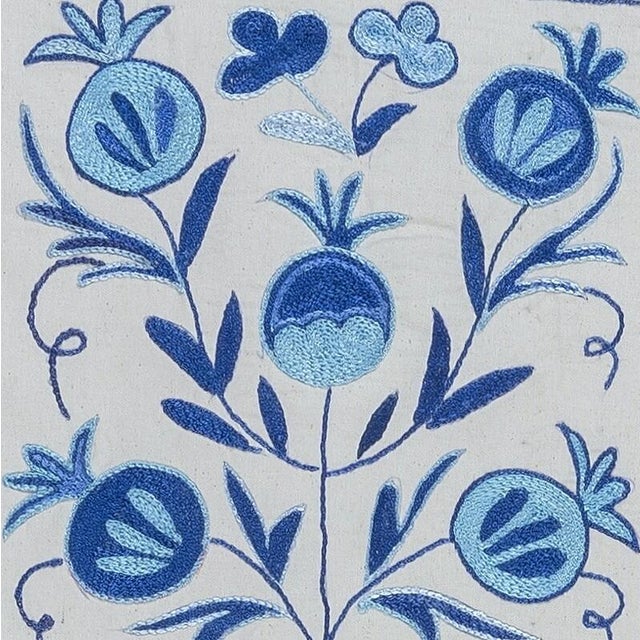 Decorative cushion cover made of hand embroidery silk on linen background, flowers and vine motifs, linen backing with...