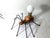 Two charming lamps, handmade, hammered copper and wrought iron, elegantly complemented with opaline bulbs. Of different...