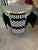 Vintage Louis XV Checkered Half Moon Side Table - Black, White & Gold For Sale - Image 4 of 4