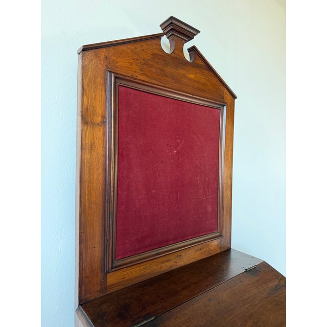 18th Century French Country Walnut Wood Cabinet With Carved Geometric Details For Sale - Image 12 of 12
