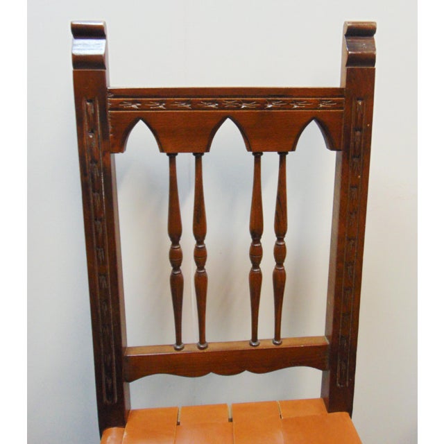 Gothic Jacobean Carved Walnut Dining Chairs Set of 6 Chairish