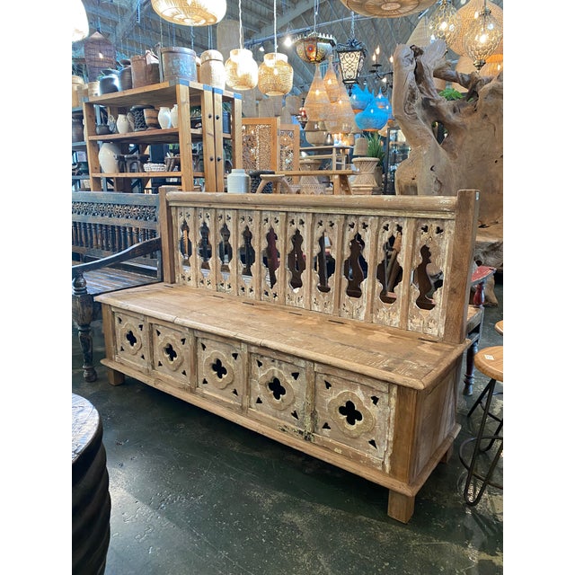 Mid 20th Century Vintage Old India Church Bench For Sale - Image 14 of 16