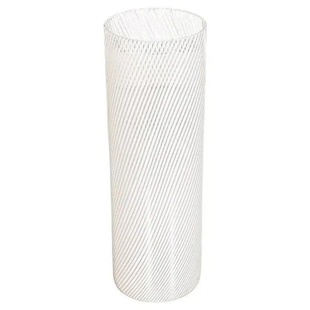Glass Italian Modern Vase in White and Transparent Murano Glass, 1960s For Sale - Image 7 of 7