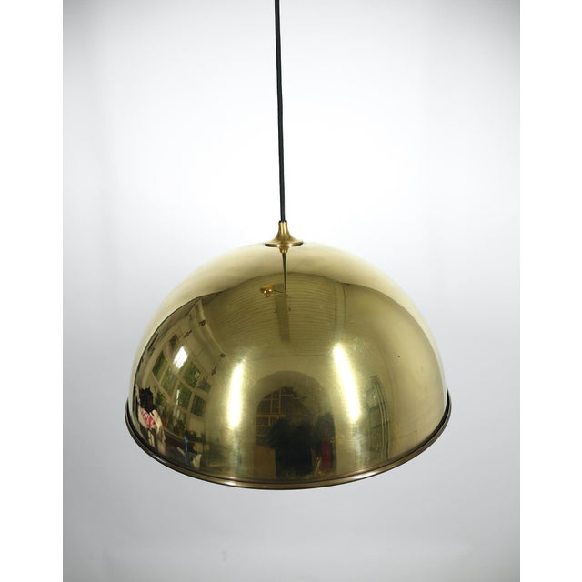Black Height-Adjustable Pendant Light in Brass by Florian Schulz for Florian Schulz Gmbh, Germany, 1970s For Sale - Image 8 of 16