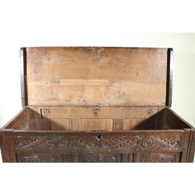 18th Century English Oak Trunk For Sale - Image 4 of 10