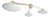 Trio Angolo Polished Brass Glossy White Glass Flush Mount by Fabio LTD For Sale