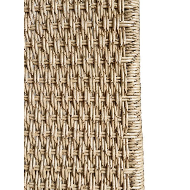 Outdoor Indoor U-Back Woven Seat Mid-Century Coastal Dining Chair For Sale - Image 14 of 14