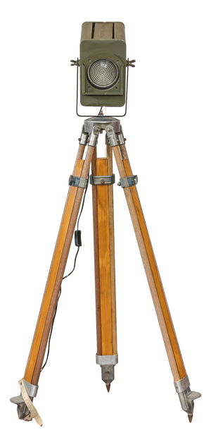 Green Patt 45 Theater Light on Wooden Tripod from Strand Electric, 1960s