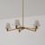 Mid-Century Modern Vintage Italian Brass and Opaline Glass Chandelier, 1950s For Sale - Image 3 of 13