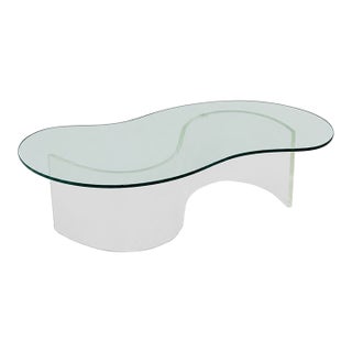 Biomorphic Lucite and Glass Coffee Table For Sale