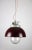 Vintage Burgundy Industrial Pendant Lamp from TEP, in Restored conditions. Designed 1960 to 1969 Up to 250V (Europe/UK...