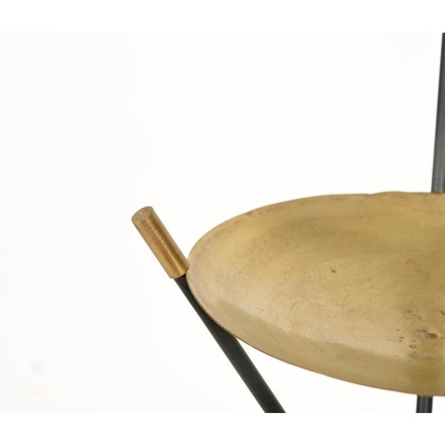 Italian Tripod Floor Ashtray in Bamboo and Iron, 1950s For Sale - Image 9 of 14