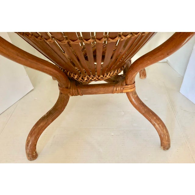 Vintage Bamboo Base Round Side Table Chairish