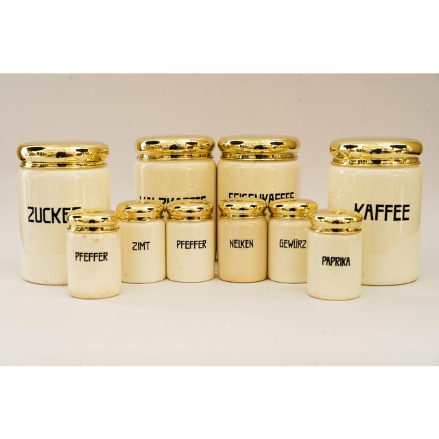 Vintage Ceramic Spice Jars, 1930s, Set of 10 For Sale - Image 11 of 11