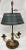 Chapman Brass Lamp with Tole Painted Metal Shade. Graceful swan candle holders adorn this beautiful table lamp. Gold...