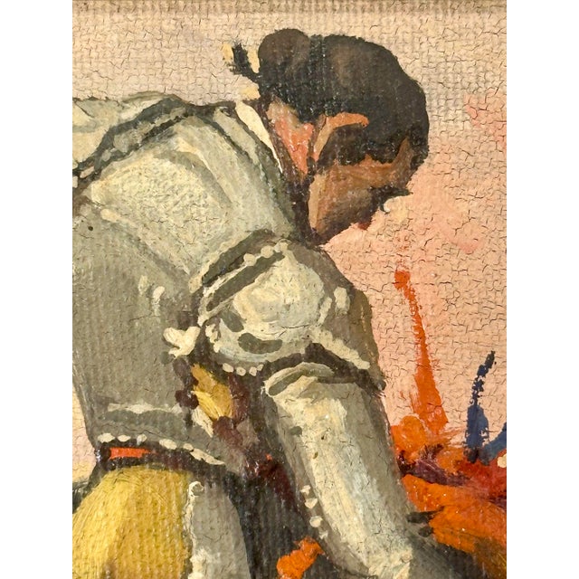 Pair of Mid-Century Bullfighting Oil Paintings Signed J. YEPEZ. Pair of Vintage Mid-Century Bullfighting Oil Paintings on...