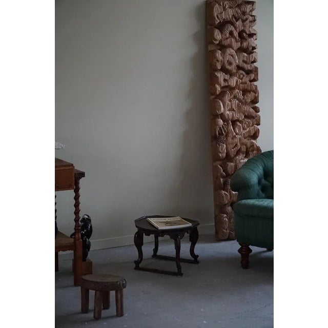 Wood Art Deco Organic Side Table in Stained Wood, 1940s For Sale - Image 7 of 8