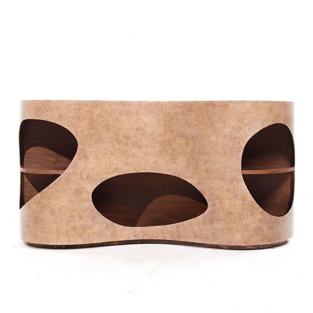 Mid Century Italian Space Age Biomorphic Console Table This console table measures: 59 wide x 15.5 deep x 29.75 inches...